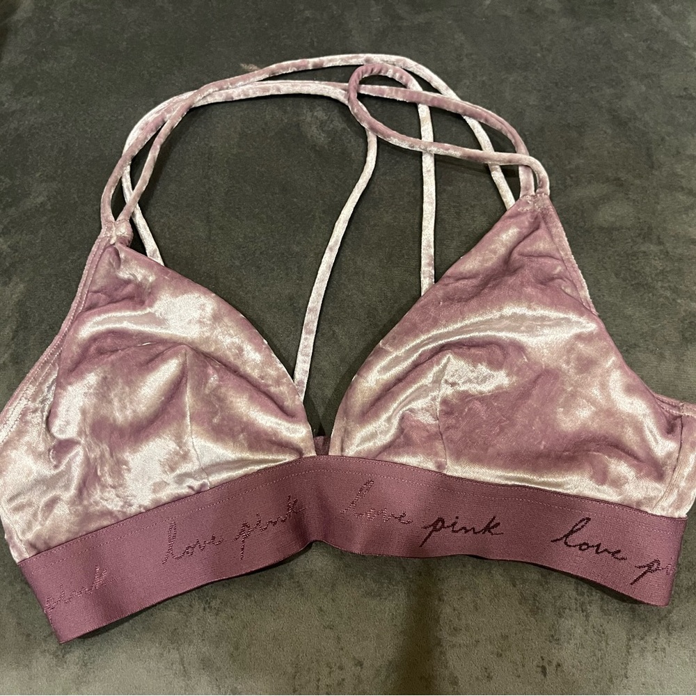 Velvet purple bralette by Pink